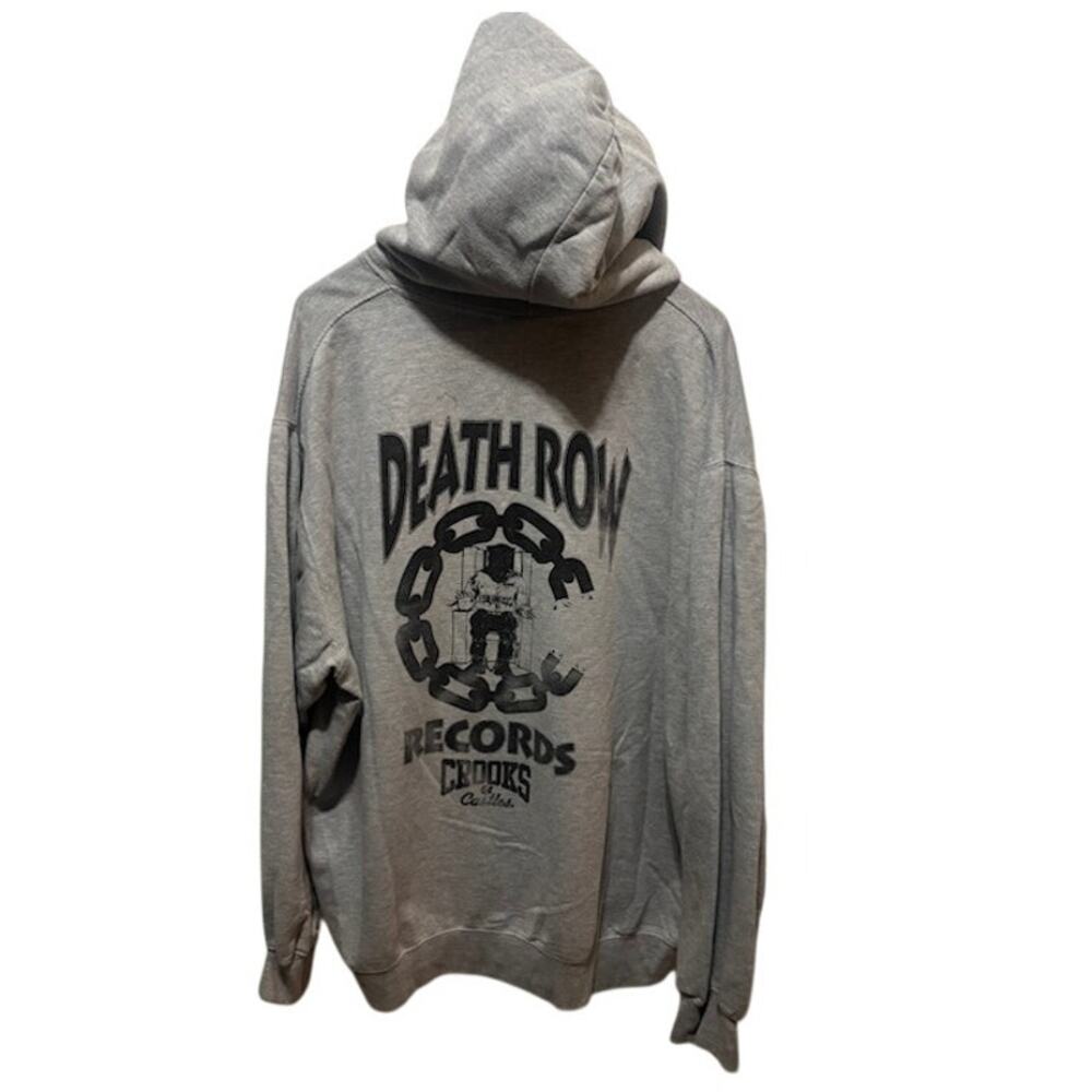Crooks & Castles Death Row Records Hoodie Gray Graphic Sweatshirt Mens XXL